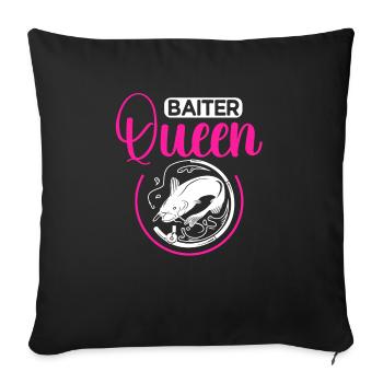 Pêche au poisson-chat Pêcheurs à la ligne - Housse de coussin décorative 45 x 45 cm - noir - Devant