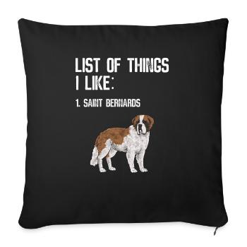 St. Bernard St. Bernard Dog Dog - Sofa pillowcase 17,3'' x 17,3'' (45 x 45 cm) - black - Front