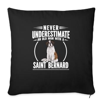 St. Bernard St. Bernard Dog Dog - Sofa pillowcase 17,3'' x 17,3'' (45 x 45 cm) - black - Front