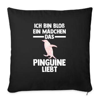Tiermotiv Pinguin - Sofakissenbezug 45 x 45 cm - Schwarz - Vorne