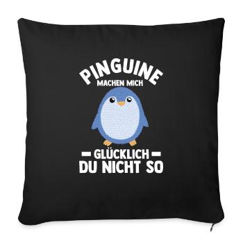 Tiermotiv Pinguin - Sofakissenbezug 45 x 45 cm - Schwarz - Vorne