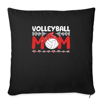 Volleyball Maman Jour de jeu Drôle de joueur de sport Fan - Housse de coussin décorative 45 x 45 cm - noir - Devant