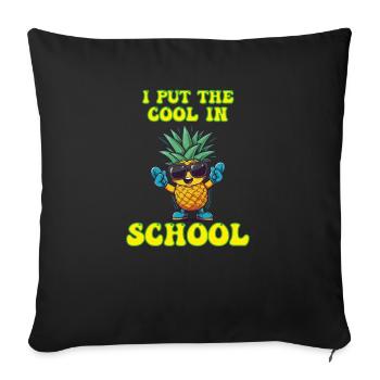 I put the coolness in School Boy Girl - Sofa pillowcase 17,3'' x 17,3'' (45 x 45 cm) - black - Front