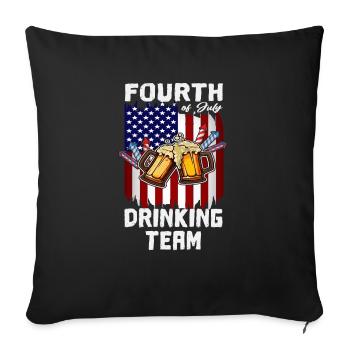 4th Of July Drinking Team American Flag Day - Sofakissenbezug 45 x 45 cm - Schwarz - Vorne