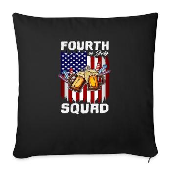 4th Of July Squad Day Drinking Crew US Flag - Sofakissenbezug 45 x 45 cm - Schwarz - Vorne