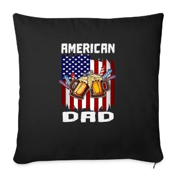4th Of July Proud American Dad US Flag Pride - Sofakissenbezug 45 x 45 cm - Schwarz - Vorne