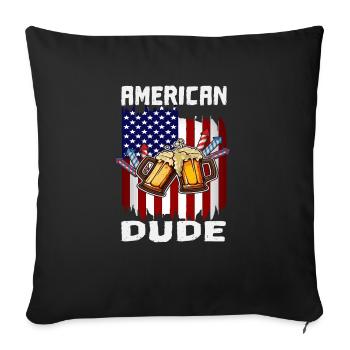 4th Of July Proud American Dude US Flag Pride - Sofakissenbezug 45 x 45 cm - Schwarz - Vorne