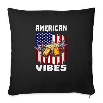 4th Of July Proud American Vibes US Flag Pride - Sofakissenbezug 45 x 45 cm - Schwarz - Vorne