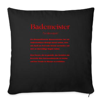 Bademeister Definition - Sofakissenbezug 45 x 45 cm - Schwarz - Vorne