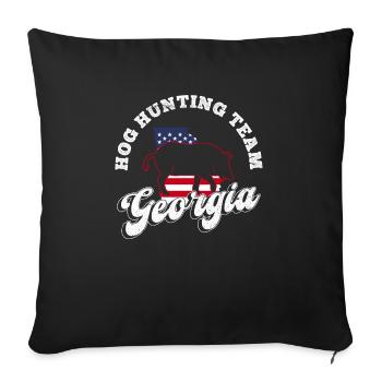 Schweinejagd Georgia Design Für Wildschweinjäger - Sofa pillowcase 17,3'' x 17,3'' (45 x 45 cm) - black - Front