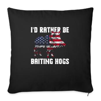 Patriotisches Wildschweinjagd-design Für Die - Housse de coussin décorative 45 x 45 cm - noir - Devant