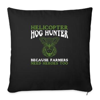 Hubschrauber-schweinejäger-design Für Die - Housse de coussin décorative 45 x 45 cm - noir - Devant