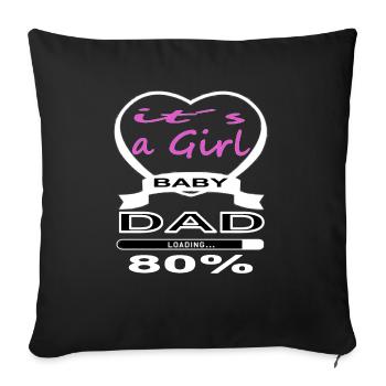Baby on board girl future father gift - Sofa pillowcase 17,3'' x 17,3'' (45 x 45 cm) - black - Front