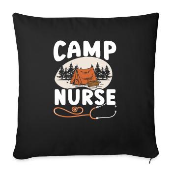Camp Krankenschwester Camping Krankenschwester Krankenschwester Camper - Sofakissenbezug 45 x 45 cm - Schwarz - Vorne