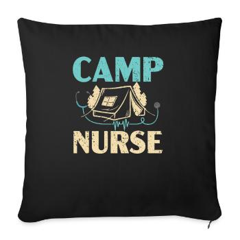 Camp Krankenschwester Camping Krankenschwester Krankenschwester Camper - Sofakissenbezug 45 x 45 cm - Schwarz - Vorne