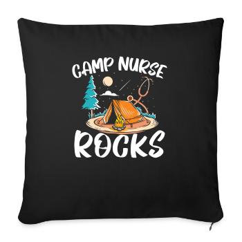 Camp Krankenschwester Camping Krankenschwester Krankenschwester Camper - Sofakissenbezug 45 x 45 cm - Schwarz - Vorne