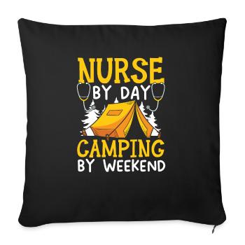 Camp Krankenschwester Camping Krankenschwester Krankenschwester Camper - Sofakissenbezug 45 x 45 cm - Schwarz - Vorne