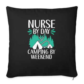 Camp Krankenschwester Camping Krankenschwester Krankenschwester Camper - Sofakissenbezug 45 x 45 cm - Schwarz - Vorne