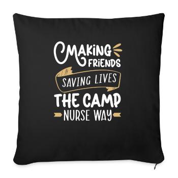 Camp Krankenschwester Camping Krankenschwester Krankenschwester Camper - Sofakissenbezug 45 x 45 cm - Schwarz - Vorne