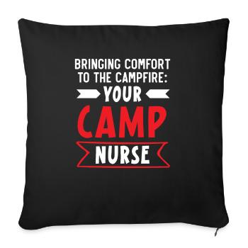 Camp Krankenschwester Camping Krankenschwester Krankenschwester Camper - Sofakissenbezug 45 x 45 cm - Schwarz - Vorne