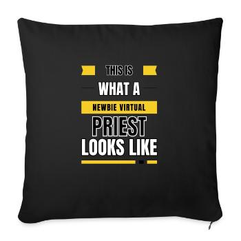 Prêtre virtuel débutant - Housse de coussin décorative 45 x 45 cm - noir - Devant