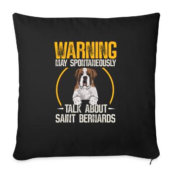 St. Bernard St. Bernard Dog Dog - Sofa pillowcase 17,3'' x 17,3'' (45 x 45 cm) - black - Front