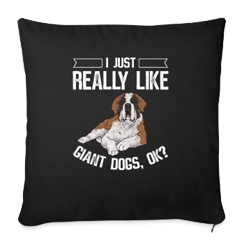 St. Bernard St. Bernard Dog Dog - Sofa pillowcase 17,3'' x 17,3'' (45 x 45 cm) - black - Front