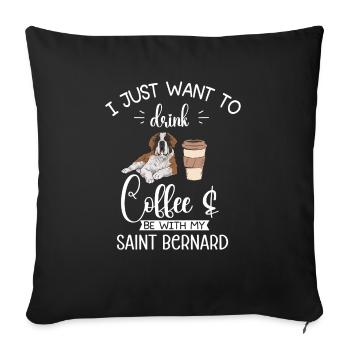 Saint-Bernard Chien Saint-Bernard - Housse de coussin décorative 45 x 45 cm - noir - Devant