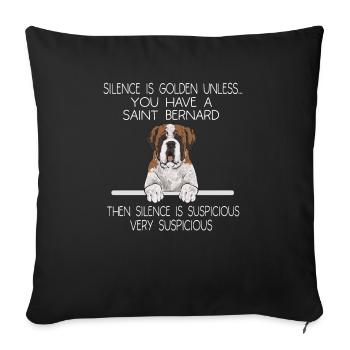 St. Bernard St. Bernard Dog Dog - Sofa pillowcase 17,3'' x 17,3'' (45 x 45 cm) - black - Front