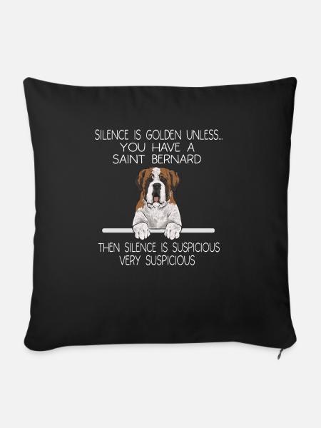 Bernhardiner St. Bernhardshund Hund - Sofakissenbezug 45 x 45 cm - Schwarz