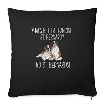 St. Bernard St. Bernard Dog Dog - Sofa pillowcase 17,3'' x 17,3'' (45 x 45 cm) - black - Front