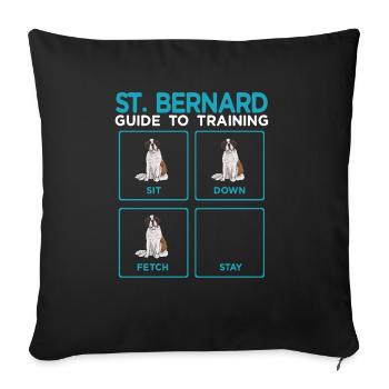 St. Bernard St. Bernard Dog Dog - Sofa pillowcase 17,3'' x 17,3'' (45 x 45 cm) - black - Front