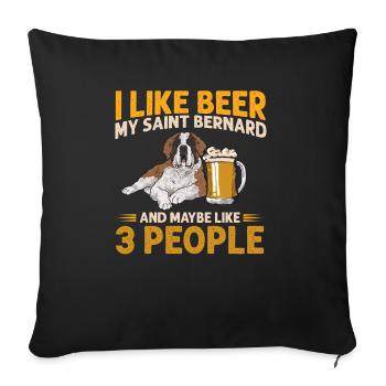 St. Bernard St. Bernard Dog Dog - Sofa pillowcase 17,3'' x 17,3'' (45 x 45 cm) - black - Front