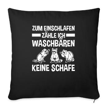 Tiermotiv Waschbär - Sofakissenbezug 45 x 45 cm - Schwarz - Vorne