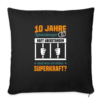 Hochzeitstag Jubiläum Verheiratet Ehe Ehemann - Sofakissenbezug 45 x 45 cm - Schwarz - Vorne