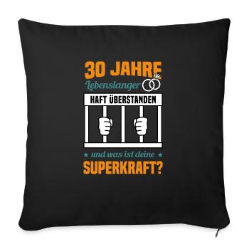 Hochzeitstag Jubiläum Verheiratet Ehe Ehemann - Sofakissenbezug 45 x 45 cm - Schwarz - Vorne