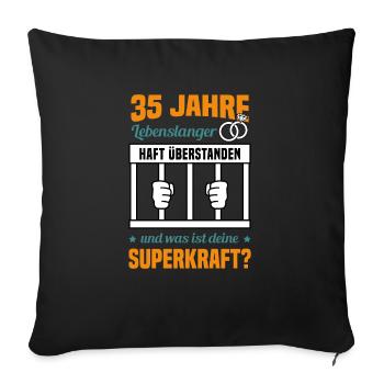 Hochzeitstag Jubiläum Verheiratet Ehe Ehemann - Sofakissenbezug 45 x 45 cm - Schwarz - Vorne