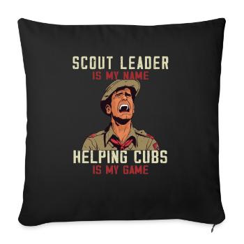 Camping Scoutmaster - Drôle de chef scout - Housse de coussin décorative 45 x 45 cm - noir - Devant