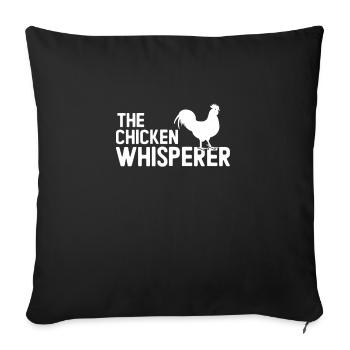 Éleveur de poulet Chuchoteur de poulet Animal de ferme - Housse de coussin décorative 45 x 45 cm - noir - Devant