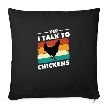 Éleveur de poulet Chuchoteur de poulet Animal de ferme - Housse de coussin décorative 45 x 45 cm - noir - Devant