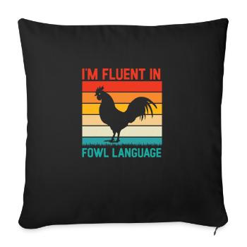 Éleveur de poulet Chuchoteur de poulet Animal de ferme - Housse de coussin décorative 45 x 45 cm - noir - Devant
