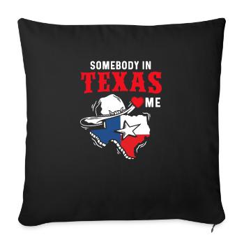 Texas Gift Huston Austin Dallas El Paso Rodeo - Sofa pillowcase 17,3'' x 17,3'' (45 x 45 cm) - black - Front