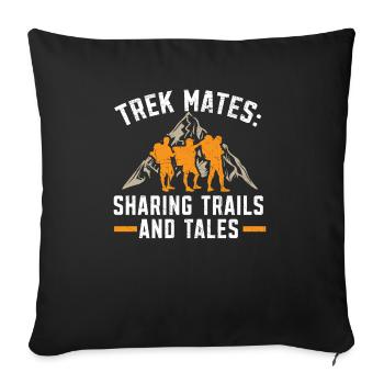 Hiking Couple Hiking Buddy Mountain Climbing Hiker - Sofa pillowcase 17,3'' x 17,3'' (45 x 45 cm) - black - Front