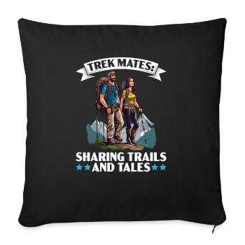 Hiking Couple Hiking Buddy Mountain Climbing Hiker - Sofa pillowcase 17,3'' x 17,3'' (45 x 45 cm) - black - Front