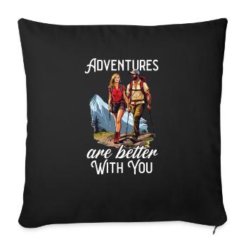 Hiking Couple Hiking Buddy Mountain Climbing Hiker - Sofa pillowcase 17,3'' x 17,3'' (45 x 45 cm) - black - Front