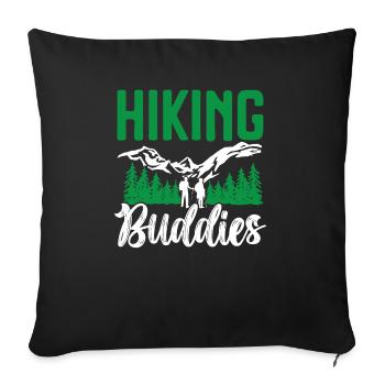 Hiking Couple Hiking Buddy Mountain Climbing Hiker - Sofa pillowcase 17,3'' x 17,3'' (45 x 45 cm) - black - Front