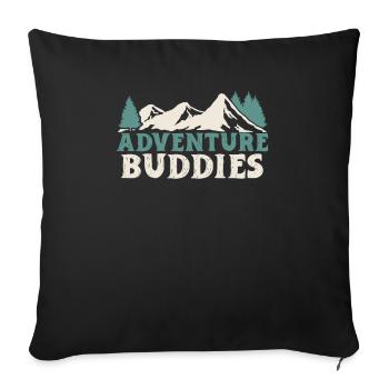 Hiking Couple Hiking Buddy Mountain Climbing Hiker - Sofa pillowcase 17,3'' x 17,3'' (45 x 45 cm) - black - Front