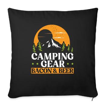 Camping Et Bacon Viande Camp Camper J’Aime Bacon - Housse de coussin décorative 45 x 45 cm - noir - Devant
