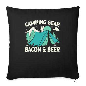 Camping Et Bacon Viande Camp Camper J’Aime Bacon - Housse de coussin décorative 45 x 45 cm - noir - Devant