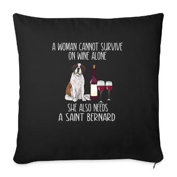 Saint-Bernard Chien Saint-Bernard - Housse de coussin décorative 45 x 45 cm - noir - Devant